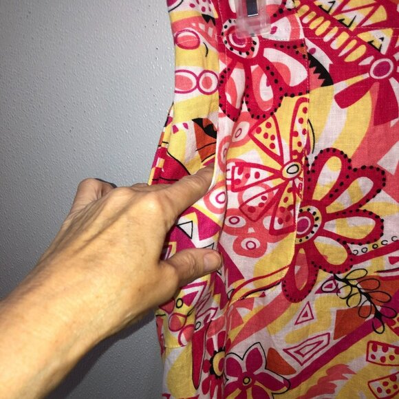 Set of 2 Choices Womens Pink Floral Linen Large Blazer Jacket XL Skirt Summer - Picture 5 of 16